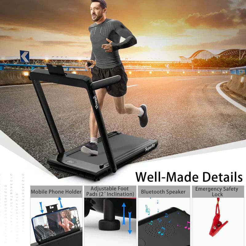 2.5HP 2-in-1 Folding Under Desk Treadmill with Speaker APP Remote Control, Portable Walking Jogging Machine for Home Gym Office 17