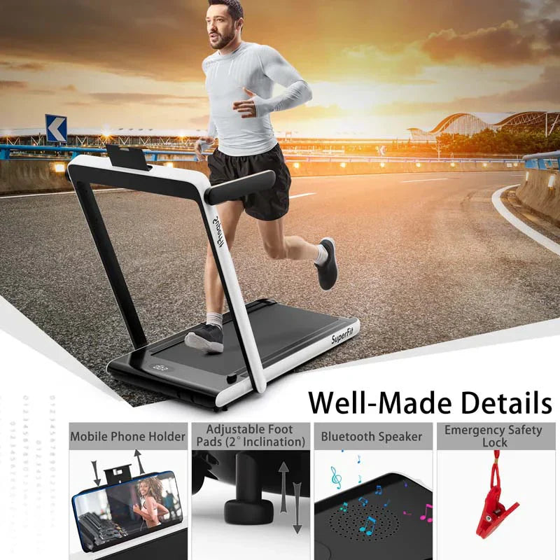 2.5HP 2-in-1 Folding Under Desk Treadmill with Speaker APP Remote Control, Portable Walking Jogging Machine for Home Gym Office 28