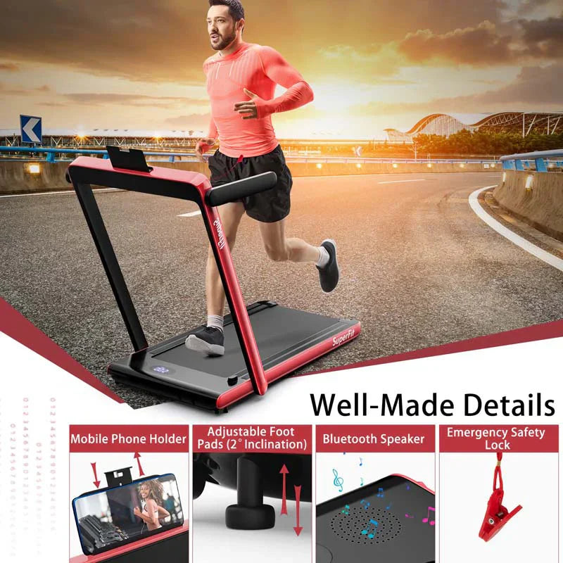 2.5HP 2-in-1 Folding Under Desk Treadmill with Speaker APP Remote Control, Portable Walking Jogging Machine for Home Gym Office 61
