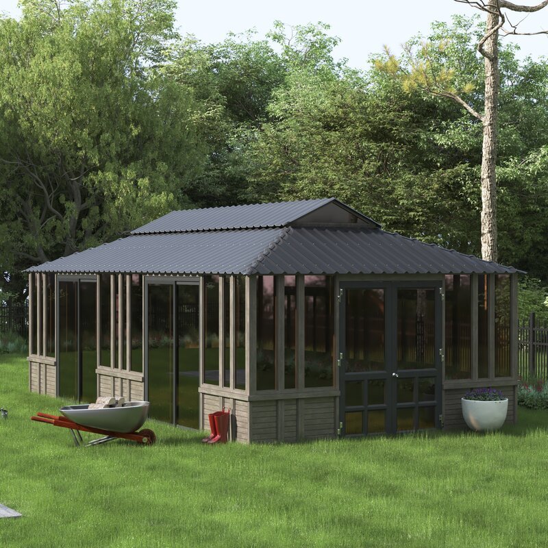 28 Ft. W x 15.5 FT. D Solid Wood Patio Gazebo 1