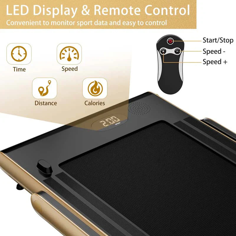 2.5HP 2-in-1 Folding Under Desk Treadmill with Speaker APP Remote Control, Portable Walking Jogging Machine for Home Gym Office 37