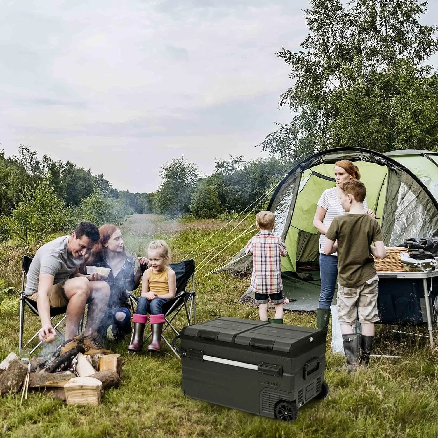 48 Qt. Portable 12v Electric Cooler with LG Compressor, Fridge and Freezer, Rugged Wheels, and Solar Power Input, Perfect Plug-In Cooler for Camping, Trucks, Travel, Car and Home 15