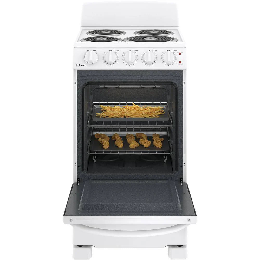 20 in. 4 Burner Element Free-Standing Electric Range in White 2