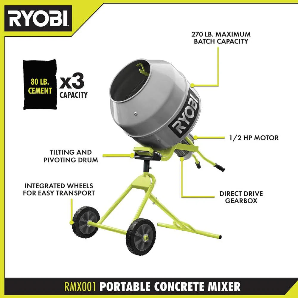 5.0 cu. ft. Portable Concrete Mixer RMX001 2