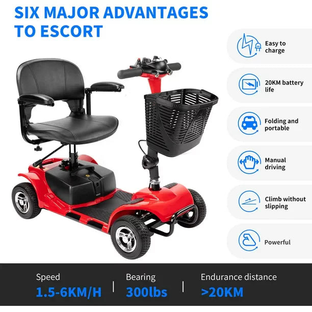 UltraLite Mobility 4-Wheel Scooter, Portable & Lightweight, 14-Mile Range, Model A898 6