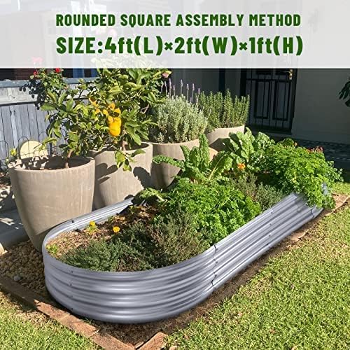 2Pcs Galvanized Raised Garden Bed Kit, 10×4×1ft Galvanized Planter Raised Garden Boxes Outdoor, Oval Large Metal Raised Garden Beds for Vegetables………… 17