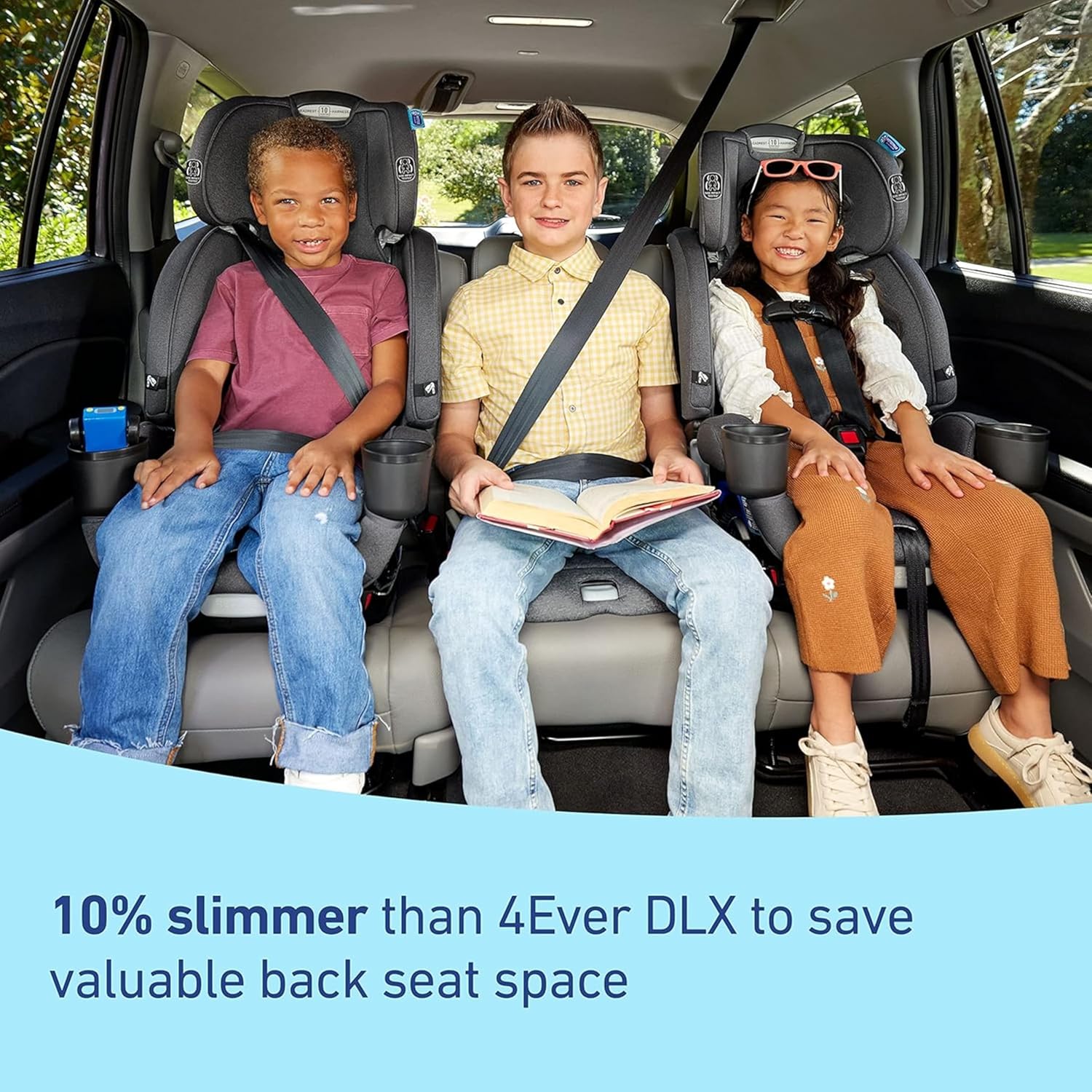 4Ever DLX 4-in-1 Car Seat, Charlie | Infant to Toddler Car Seat, with 10 Years of Use | Rear-Facing, Forward-Facing and Booster Modes | Safe, Comfortable and Convenient 4