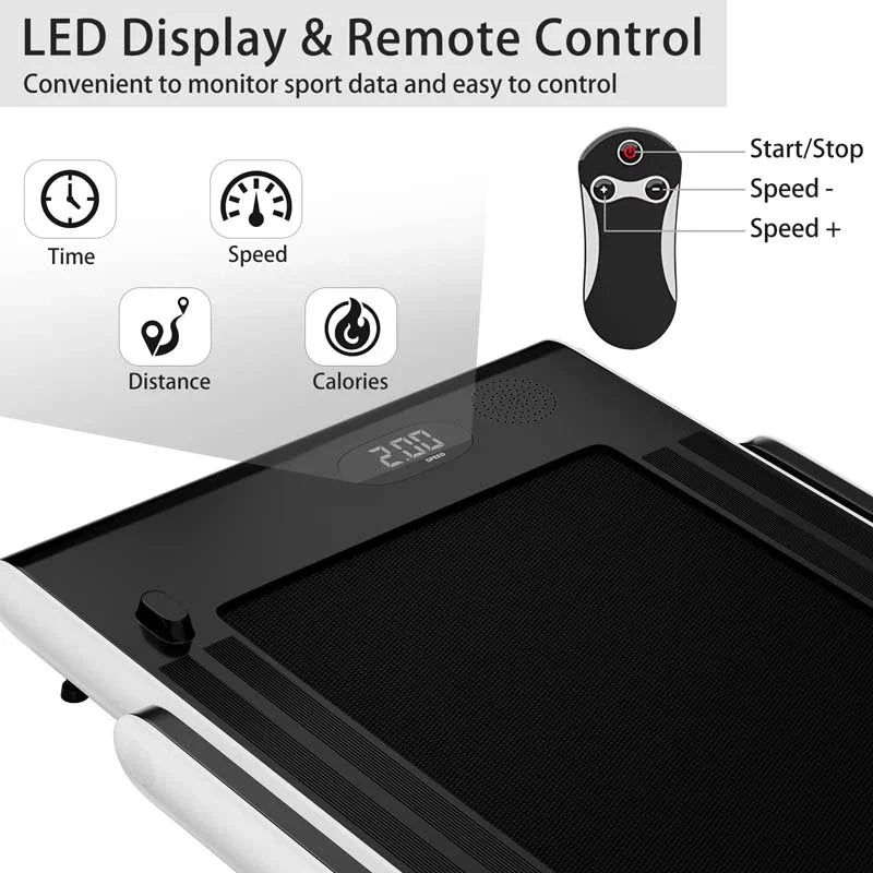 2.5HP 2-in-1 Folding Under Desk Treadmill with Speaker APP Remote Control, Portable Walking Jogging Machine for Home Gym Office 26