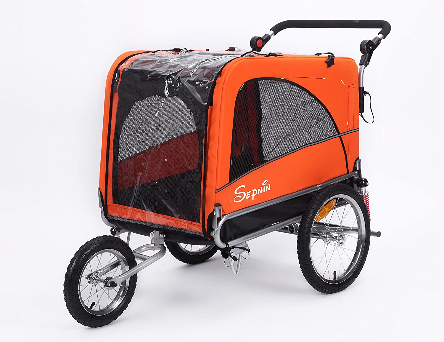 3 in 1 Luxury Large Sized Bike Trailer Bicycle Pet Trailer/Jogger/Dog Cage with Suspension 10308 4