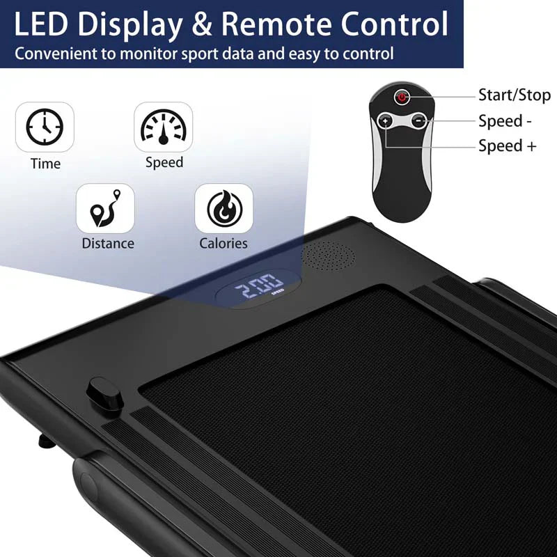 2.5HP 2-in-1 Folding Under Desk Treadmill with Speaker APP Remote Control, Portable Walking Jogging Machine for Home Gym Office 15