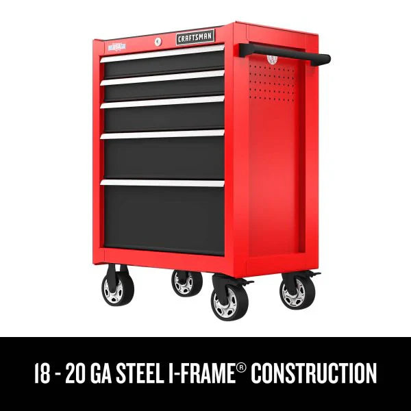 2000 Series 26-in W x 36.5-in H 5-Drawer Steel Rolling Tool Cabinet (Red) 5