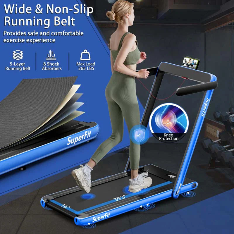 2.5HP 2-in-1 Folding Under Desk Treadmill with Speaker APP Remote Control, Portable Walking Jogging Machine for Home Gym Office 69