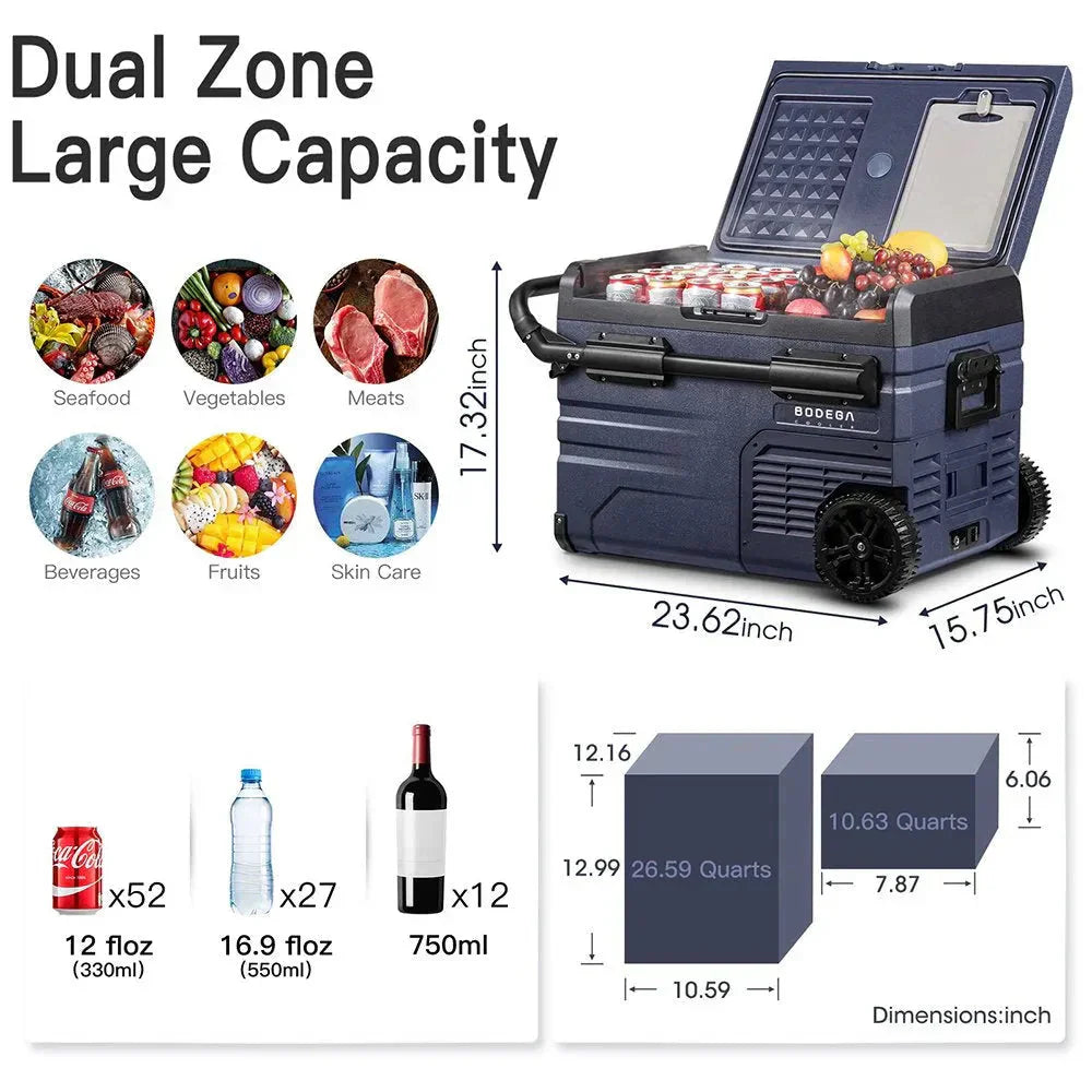 12 Volt 37 Qt. Portable Car Refrigerator, Car Freezer for Outdoor, Camping, Travel, RV,APP Control 10