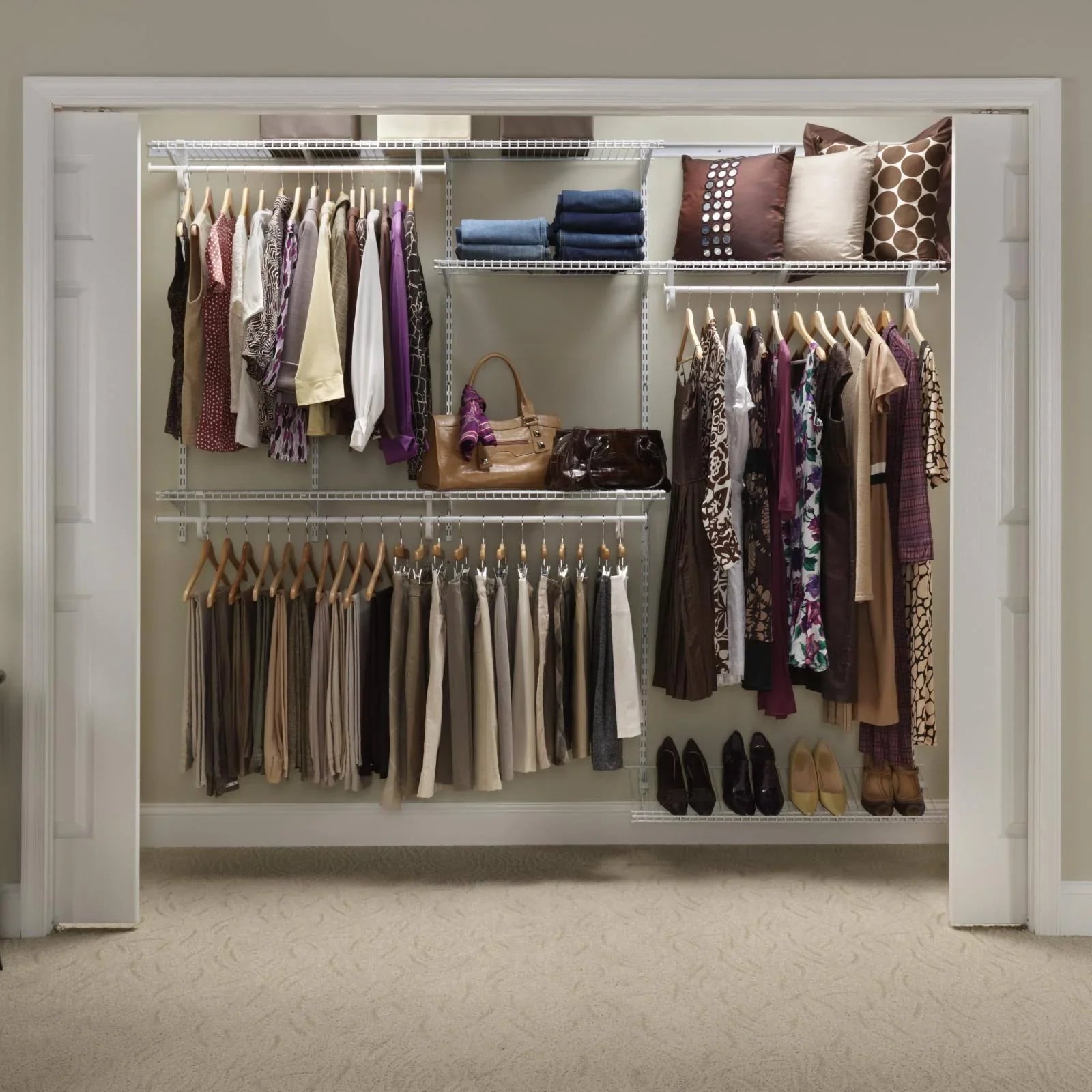 22875 ShelfTrack Adjustable Closet Organizer Kit, White 1