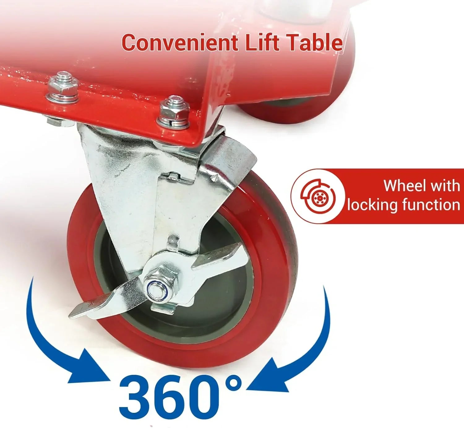 500LBS Hydraulic Lift Table Cart, 30" Lifting Height., Double Scissor Lift Table with 4 Wheels and Non-Slip Pad, Hydraulic Scissor Lift Table for Material Handling and Transportation 8