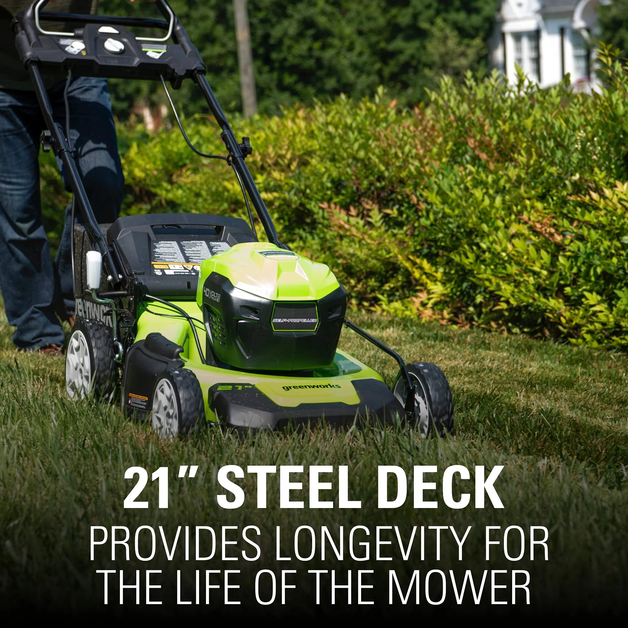 80V Cordless 21′′ Self-Propelled Brushless Lawn Mower | Greenworks 8