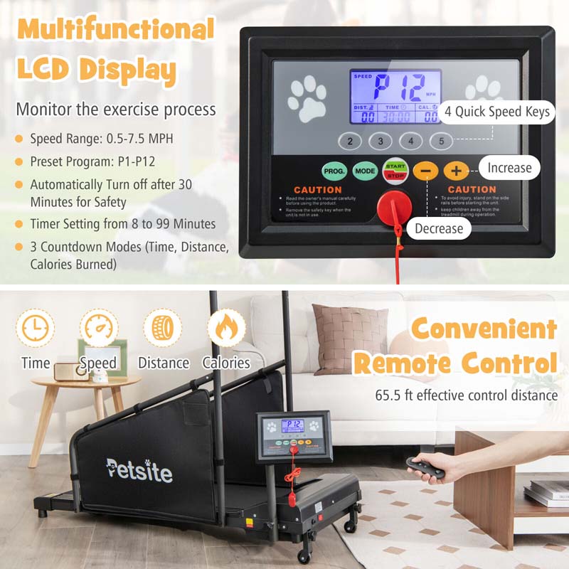 200 Lbs Dog Treadmill Pet Running Machine Indoor Pet Exercise Equipment With Remote Amp 14039039 Lcd Screen 12